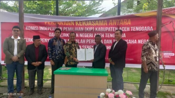 
					Terkait Tahapan Pilkada 2024, Kejari dan KIP Aceh  Tenggara Teken MoU Penanganan Perdata dan Tata Usaha Negara