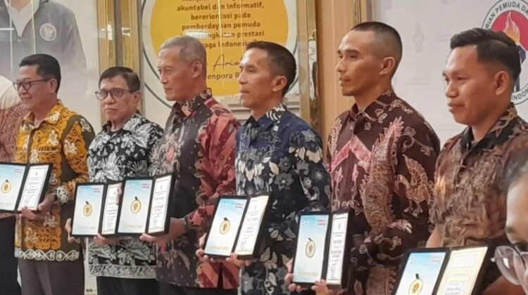 Ketua Umum PWI Pusat, Hendry Ch Bangun Terima Penghargaan dari Kemenpora