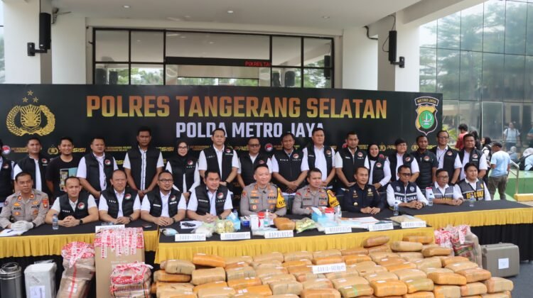 Ungkap Penyalahgunaan Narkotika, Polres Tangsel Sita 642 Kg Ganja, 7,8 Kg Sabu dan 1,1 Kg MDMA