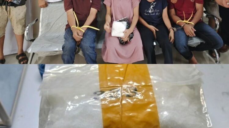 4 pelaku bandar narkoba dan beserta BB seberat 1kg.