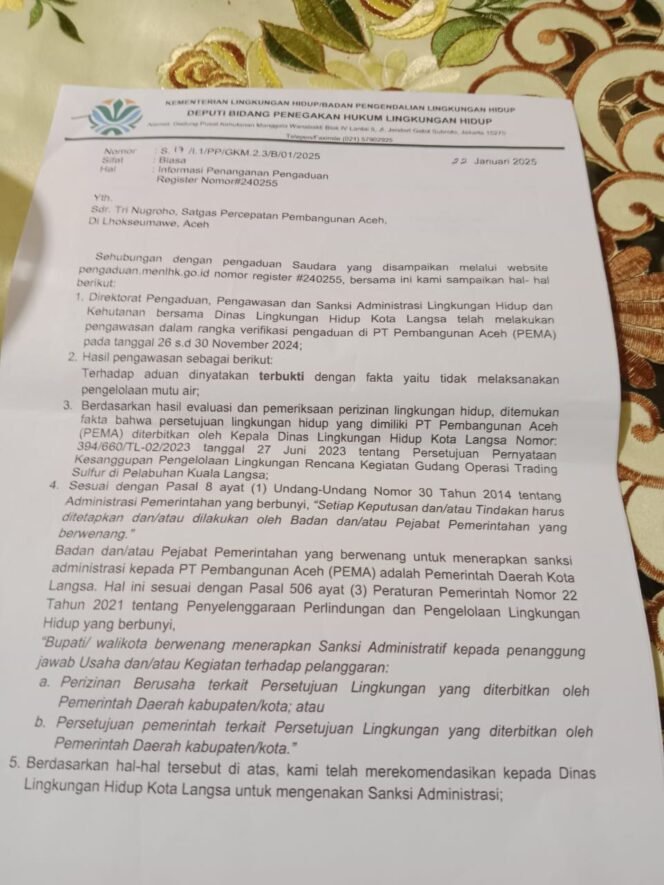 
					PT PEMA Dikecam Soal Komersialisasi Sulfur dan Dugaan Pencemaran, KLHK Dinilai Lemah