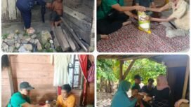 R Bayu Saat Memberikan Bantuan di rumah Warga Kurang mampu desa Pulo Ndadap.