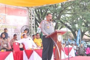  Dirlantas Polda Aceh, Kombes Pol M. Iqbal Alqudusy saat Aceh di lapangan Pemuda Aceh Tenggara