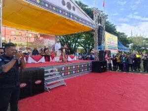 Bupati Aceh Tenggara bersama Forkopimda saat Apel upacara deklarasi Bebas Narkoba.