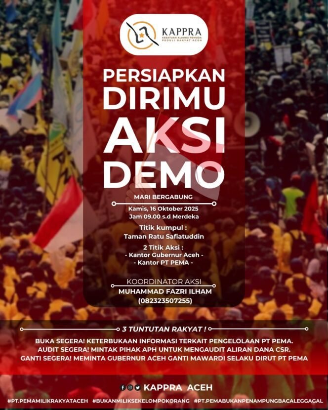 
					KAPPRA Akan Gelar Aksi Demo Tuntut Transparansi Pengelolaan PT PEMA
