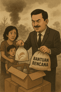 ilustrasi penjarahan bantuan bencana