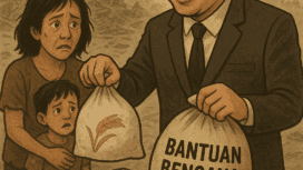 ilustrasi penjarahan bantuan bencana