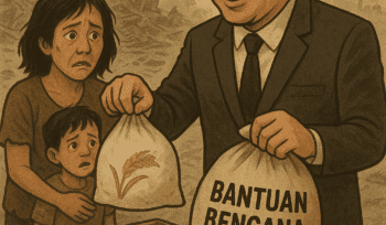 ilustrasi penjarahan bantuan bencana