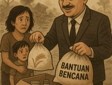 ilustrasi penjarahan bantuan bencana