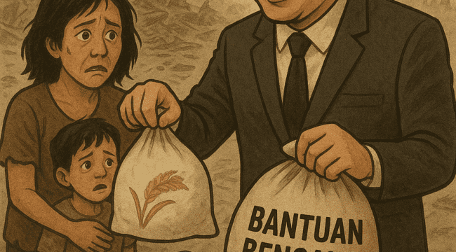 ilustrasi penjarahan bantuan bencana