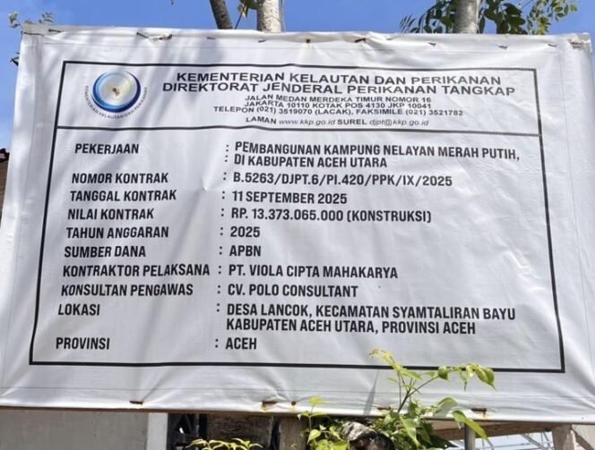 
					Kampung Nelayan Merah Putih atau Kampung Abu-Abu? Proyek KKP Rp13,3 Miliar di Aceh Utara Dikerjakan Lintas Tahun, Aturan Seolah Jadi Pajangan