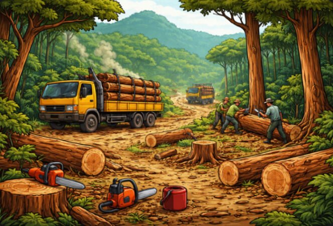 
					Dugaan Pembalakan Liar di Hutan Lindung Langkahan, ±200 Hektare Hutan Diduga Digunduli