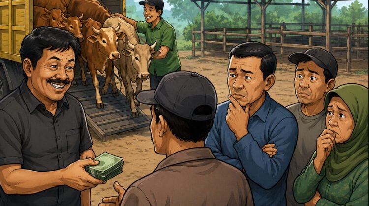 Diduga Ketua Kelompok Ternak Bukit Rata Jaya Jual 24 Ekor Sapi Bantuan DPR RI dan UPPO