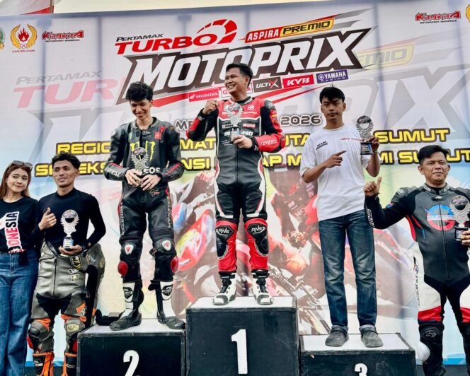 
					Pembalap Batu Bara Edo Adika Teddy Tampil Gemilang, Juara Kelas Sports Fairing 150 cc Motoprix Sumut 2026