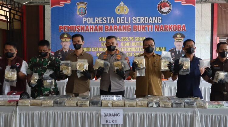 54 Kilogram Sabu dan Ribuan Ekstasi Dimusnahkan, Polresta Deli Serdang Bongkar 150 Kasus Narkoba
