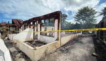 Nampak puing -puing rumah yang terbakar di Kecamatan Sipoholon.(ist)