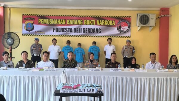 Ungkap 48 Kasus, Satres Narkoba Polresta Deli Serdang Musnahkan Barang Bukti Sabu Seberat 1.266 Gram