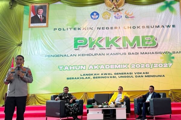 Kapolres Lhokseumawe dan Dandim 0103/Aceh Utara Bekali Mahasiswa Baru PNL Wawasan Kebangsaan
